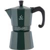 FOREVER Caffettiera Moka per Induzione, Miss Moka Prestige Induction 'All Green', Caffettiera Moka per Casa, Caffettiera Portatile per Viaggio, inclusa Guarnizione in Silicone (6 Tazze)