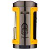 LUBINSKI Accendisigari LUBINSKI + custodia in pelle antivento butano quadrupla torcia Jet Blue fiamma accendisigari per cucinare sigari BBQ Topsense (GIALLO)