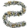 BlesConi Ghirlanda natalizia con luci, decorazione in pino, mantello natalizio per caminetto, porta, scala (1,5 metri argento)