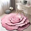 Generic Tappetino in peluche floreale e terra di diatomee, con vista 3D, a forma di fiore, adatto per camera da letto, cucina, bagno, divano, tavolino (rosa, 60 x 60 cm)