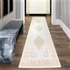 Teppich-Traum Tappeto Soggiorno a pelo corto Corridoio Guardaroba Corridoio runner 80x300 cm lungo Orientale elegante Ornamenti Effetto lucido Mäander crema oro