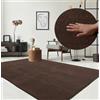 the carpet Relax Tappeto moderno a pelo corto, soggiorno, fondo antiscivolo, lavabile fino a 30 gradi, morbidissimo, aspetto pelliccia, Marrone, 80 x 300 cm
