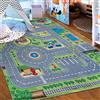 Mazovia Tappeto Salotto - Tapeto Stampato Pelo Corto - Morbido Tappeto Camera da Letto - Antiscivolo Tapeto EMMA - Tappeto Bambini Motivo Città e Via - Multicolore Verde 160x230cm