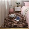 XUEDNGM Tappeto Camera da Letto Tappeto Moderno 80 x 110 cm Morbida, Soffici, Antiscivolo, Lavabile Fino, Unicolore Tappeti Soggiorno Pelo Lungo Tappeto a Pelo Lungo, Marrone