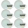 NAMAI - Set da 6 Tazzine Caffe Particolari con Piattino, Stile Autentico, Porcellana, Adatte In Lavastoviglie e Microonde, Idea Regalo (Manta)