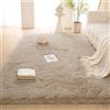 QINLIGAO Tappeto Salotto Pelo Lungo 140 x 210 cm Morbidissimo Tappeto da Pavimento Grande Senza Tempo Elegante per Soggiorno Corridoio Cameretta, cammello