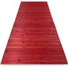 Tex family Tappeto cucina in legno di bambù WOODY - Rosso Tinta Unita, Antiscivolo, Facile da Pulire - Cm. 50x320