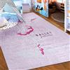 Mazovia Tappeto Salotto - Tapeto Stampato Pelo Corto - Morbido Tappeto Camera da Letto - Antiscivolo Tapeto EMMA - Tappeto Bambini Motivo Ballerina - Rosa Pink 120x170cm