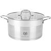KARL HAUSMANN Pentola Acciaio Inox - 7.6L - 26 cm - Casseruola Induzione con Coperchio Vetro - Pentola Inox 18/10 - Scala Misura - Per Tutti i Fuochi - Pentole Acciaio Inossidabile