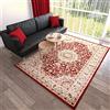 Mazovia Tappeto Salotto Moderno Pelo Corto - Tappeti Moderni Soggiorno - Tappeti Camera da Letto - Tappeti Salotto Grandi Dimesnioni - Motivo Orientale - Rosso Beige - 80x200 cm