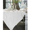 Confezioni Giuliana Tovaglia Fiandra Jacquard Fiorato Stile Classico Classica Bianco Cucina Varie Misure, 150x350