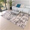 Mazovia Tappeto Salotto Moderno Astratto e Vintage Pelo Corto - Tappeti Soggiorno Turchi Originali - Tappeti Camera da Letto - Tappeti Salotto Grandi Dimensioni - Beige Blu Grigio 140 x 200 cm