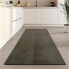 Carpetsale24 Tappeto Runner Verde 80x250 cm Tappeto a Pelo Corto Lavabile, Antiscivolo e Morbido, Design Monocromatico Moderno per Camera da Letto, Cucina e Corridoio