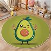 Generic Tappeto Rotondo Morbido, Tappeto Cartone Animato Frutta Divertimento Lavabile Facile da Pulire, Tappeti Verde Stampa Carino Avocado Pelo Corto Fluffy, per Salotto Cameretta Bambini Cucina 60cm