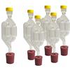 DIAH DO IT AT HOME Confezione da 12 gorgogliatori per fermentazione e tappi in gomma annoiati - Gorgogliatori professionali a forma di S a 2 camere con tappi gialli per vino, birra e sidro fai da te
