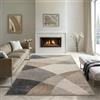 the carpet Pearl - Tappeto moderno a pelo corto, per soggiorno e camera da letto, motivo geometrico, a onde, 160 x 220 cm, colore beige