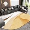 Rururug Tappeto Ovale Casa design moderno Sala Salotto Camera da Letto Soggiorno Cameretta Lavabile Antiscivolo,giallo, oro, casual, Oval 140 x 190 cm