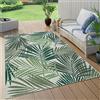 Paco Home Tappeto per esterni, resistente alle intemperie, per corridoio, balcone, palme, giungla, motivo floreale, verde, nero, dimensioni: 80 x 250 cm, colore: verde