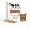 bioexxe Kit Completo 1000 Pz Bicchierini Caffè Carta 75ml + 1000 Pz Palette Caffe Monouso Ecologici Biodegradabili e Monouso - Bicchieri caffe espresso usa e getta Sostenibili