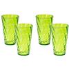 OMADA Design 4 Bicchieri Cocktail Colorati da 50 cl, in Plastica Infrangibile, lavabili in lavastoviglie, Made in Italy, linea Diamond, Verde