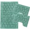 SaRani Set Tappeti Bagno Tris 3 Pezzi Doccia Bidet Water Foglia Colori (Verde scuro)
