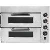 ACROSSPART Forno Elettrico per Pizza in Acciaio Inox, 3000 W, Doppio Forno Con Timer Fino a 60 Minuti, Temperatura Fino a 350 °C