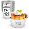 Generic GM 400 Pirottini Alluminio Budino 85cc, Cocotte Monoporzione da Forno, Vaschette Alluminio monouso circolari da 6,5cm, Stampi per Dolci monoporzione Usa E Getta, Stampi per Muffin adatti al Microonde.