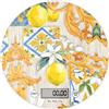 Lupia - Bilancia Digitale da Cucina in Vetro Temperato decorato LIMONI E ACANTO D.18,5 cm, Idea Regalo con scatola bianca, Display LED, Design Elegante Bomboniera, batteria CR2032, Made in Italy