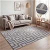 Paco Home Tappeto a pelo corto per soggiorno, motivi geometrici astratti moderni, effetto 3D, stile scandi classico, tinta unita Grigio, Dimensione:80x150 cm
