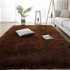 AIMECO Tappeti camera da letto Tappeto Peloso Morbido lungo Soggiorno Carpet stanza da letto pelo moderno scendiletto salotto Antiacaro Antiscivolo Bambini pavimento Grande 120 * 200cm Marrone
