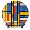 Generic Bauhaus astratto moderno stile Mondrian blu geometrico Bone China piatto decorativo vintage piatto da tavola arte da parete piatti decorazione cucina casa 25,4 cm