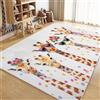 AUWUUA Tappeto per bambini con giraffa e fiori ad acquerello, 100x120 cm, multicolore, lavabile, per soggiorno, camera da letto, tappeti antiscivolo per la stanza dei bambini, tappetino da gioco