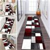 LUMIPAP Tappeto a passatoia per cucina e corridoio, antiscivolo, lavabile, per corridoio, lavanderia, 60 x 300 cm, colore nero, rosso e bianco, retro Splice