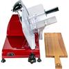 Palatina Werkstatt, Berkel Red Line 250- Affettatrice professionale con lama da 250 mm, colore: Rosso + 34x21 Barrel tavola di legno