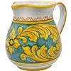 Sicilia Bedda - Brocca Siciliana in Ceramica di Caltagirone - Elegante complemento d'arredo realizzato interamente a Mano (Litro, Maioliche Verdi)