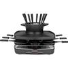GASTROBACK 42567 - Set per fonduta raclette Family and Friends, per 8 persone con grande piastra a coste, antiaderente, rimovibile e lavabile in lavastoviglie, 1200, nero, argento