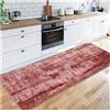 Siunwdiy Tappeto da Cucina Antiscivolo,2.1 Metri Tappeto Passatoia for Corridoio Rosso,Moderno Antiscivolo Lavabile, per Soggiorno Camera da Letto Sala da Pranzo Foyer Corridoio Bagn,80X210CM