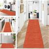 ZUZEKU Tappeto astratto per corridoio, cucina, lavabile, antiscivolo, 60 x 200 cm, arancione lungo, per corridoio, soggiorno, camera da letto, venduto al metro, personalizzabile, colore: arancione