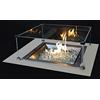 Giordanoshop Bruciatore a Gas GPL da Incasso Effetto Camino 46x46x20 cm 9,7 kW in Acciaio Italkero Square