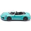 Siku 1117 Porsche 911 Turbo S Cabriolet, auto giocattolo con tettuccio apribile, carrozzeria in metallo, turchese, modello di auto sportiva per bambini e collezionisti