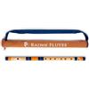 Radhe Flutes | C Natural Right Hand Middle Bansuri | Blu scuro e arancione | Tuned con Tanpura A = 440Hz | Flauto in PVC + copertura in velluto blu scuro e arancione + lezioni di flauto hindi e