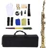 HUIOP Prof Ottone Dritto Sib Soprano Sassofono Nichelato Sax Strumento a fiato Custodia Kit Pulizia Guanti
