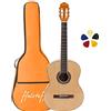ffalstaff Chitarra Classica Elettrificata ffalstaff con Tastiera e Ponte in Palissandro, Equalizzatore a 5 Bande, Borsa Colorata con Tasca Porta Accessorie 5 Plettri