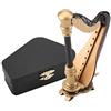 Cyrank Mini arpa modello, strumento musicale arpa in legno fatto a mano Replica in miniatura modello arpa strumento musicale casa delle bambole con scatola di immagazzinaggio