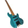 alljita Basso elettrico a 4 corde senza testa con corpo in frassino e manico in acero tostato, corpo solido, pickup attivo, tasti arrotondati, per musica rock, blues, heavy metal e jazz