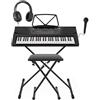 gear4music MK1000 Pianoforte Digitale Portatile 54 Tasti Bambini e Principianti | Tastiera Principiante 54 Tasti con Controlli Semplici, 20 Voci 10 Ritmi, Funzione Insegnamento, Microfono e Stativo