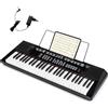 KOMFOTTEU Pianoforte Digitale 54 Tasti, con 200 Ritmi, 200 Suoni e 60 Demo, Tastiera Elettronica con Microfono e Leggio, Pianola Doppia Portatile e Leggera, per Bambini, Adolescenti e Adulti, Nero