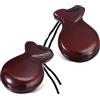 XIAOJUN 1 Paio di Castagnette Spagnole con Corda, Circa 8,8x6,5x3 Cm, Classiche Castagnette In Legno per Percussioni A Mano ()