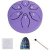 Tewzafiya Steel Tongue Drum Steel Pan Toni Strumento a percussione da 3 pollici, linguette in acciaio, 6 toni, strumento per la lingua con bacchette per mano, per meditazione, yoga, guarigione del suono