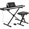 Gear4Music Tastiera per pianoforte a 88 tasti Touch Sensitive Chiave Bluetooth Tastiera Pianoforte Stand sgabello Cuffie